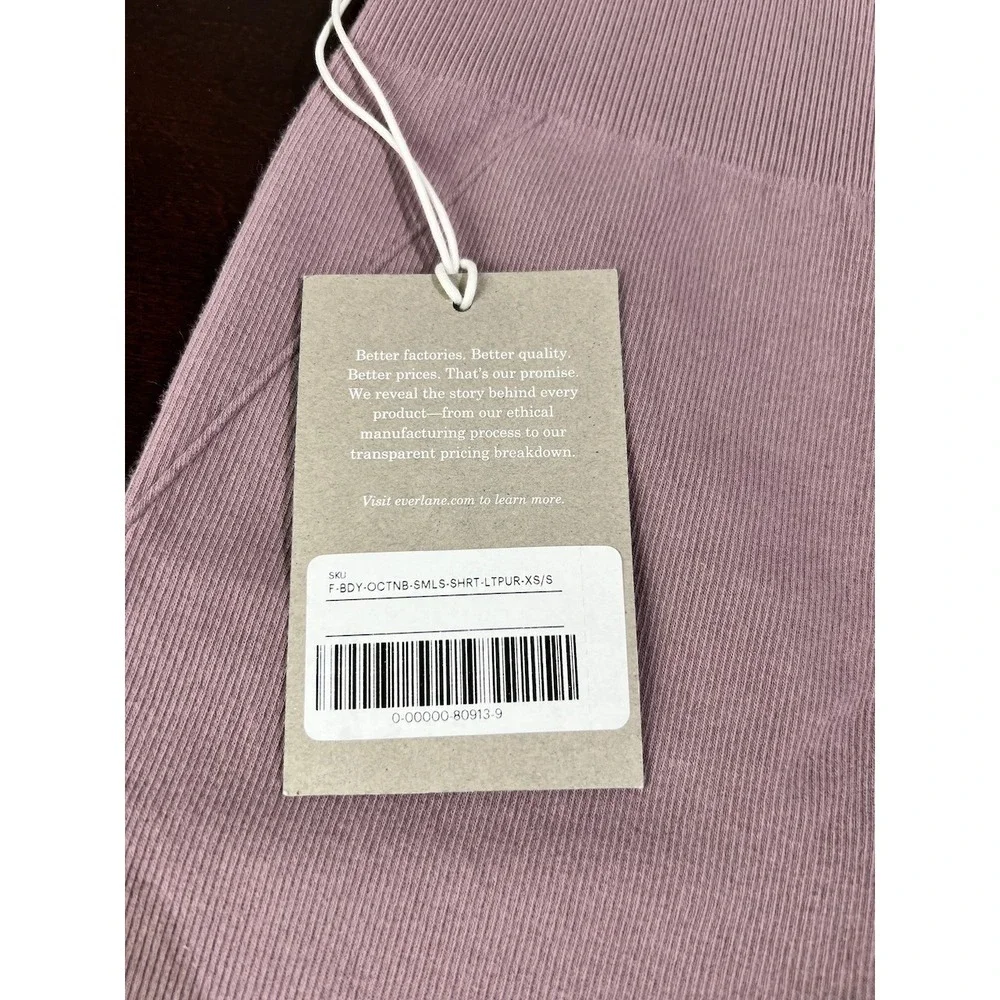 Everlane Seamless Ribbed Biker Short High Waist Lilac Pink Pale Purple XS/S